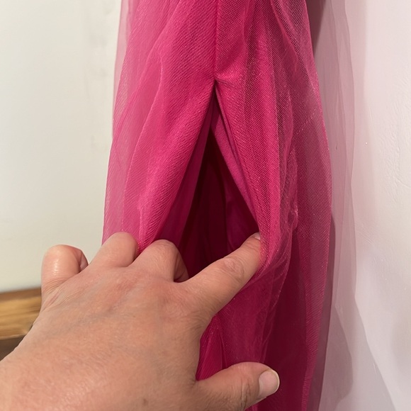 Azazie Layla Dress In Pink/Fuchsia Size A14 - Picture 6 of 16